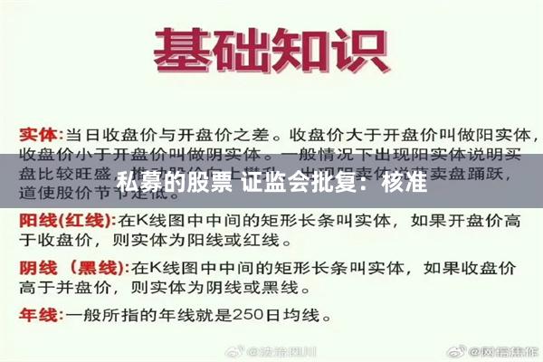 私募的股票 证监会批复：核准