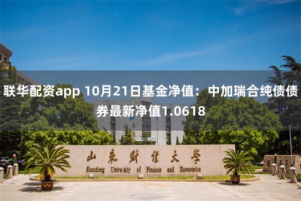 联华配资app 10月21日基金净值：中加瑞合纯债债券最新净值1.0618