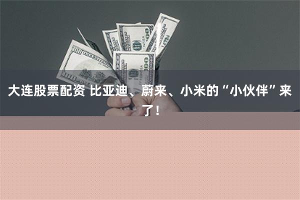 大连股票配资 比亚迪、蔚来、小米的“小伙伴”来了！