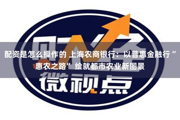 配资是怎么操作的 上海农商银行：以普惠金融行“惠农之路” 绘就都市农业新图景